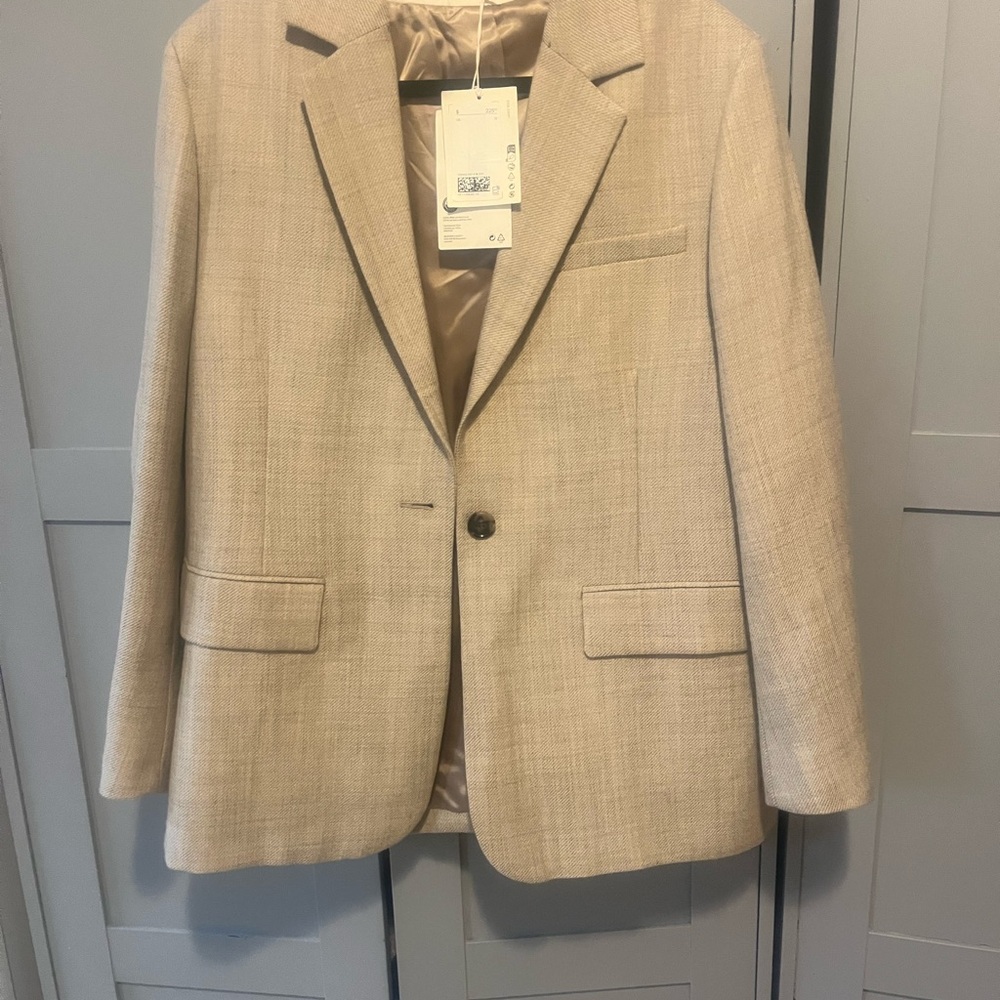 COS Beige Textured Blazer